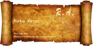 Reke Áron névjegykártya